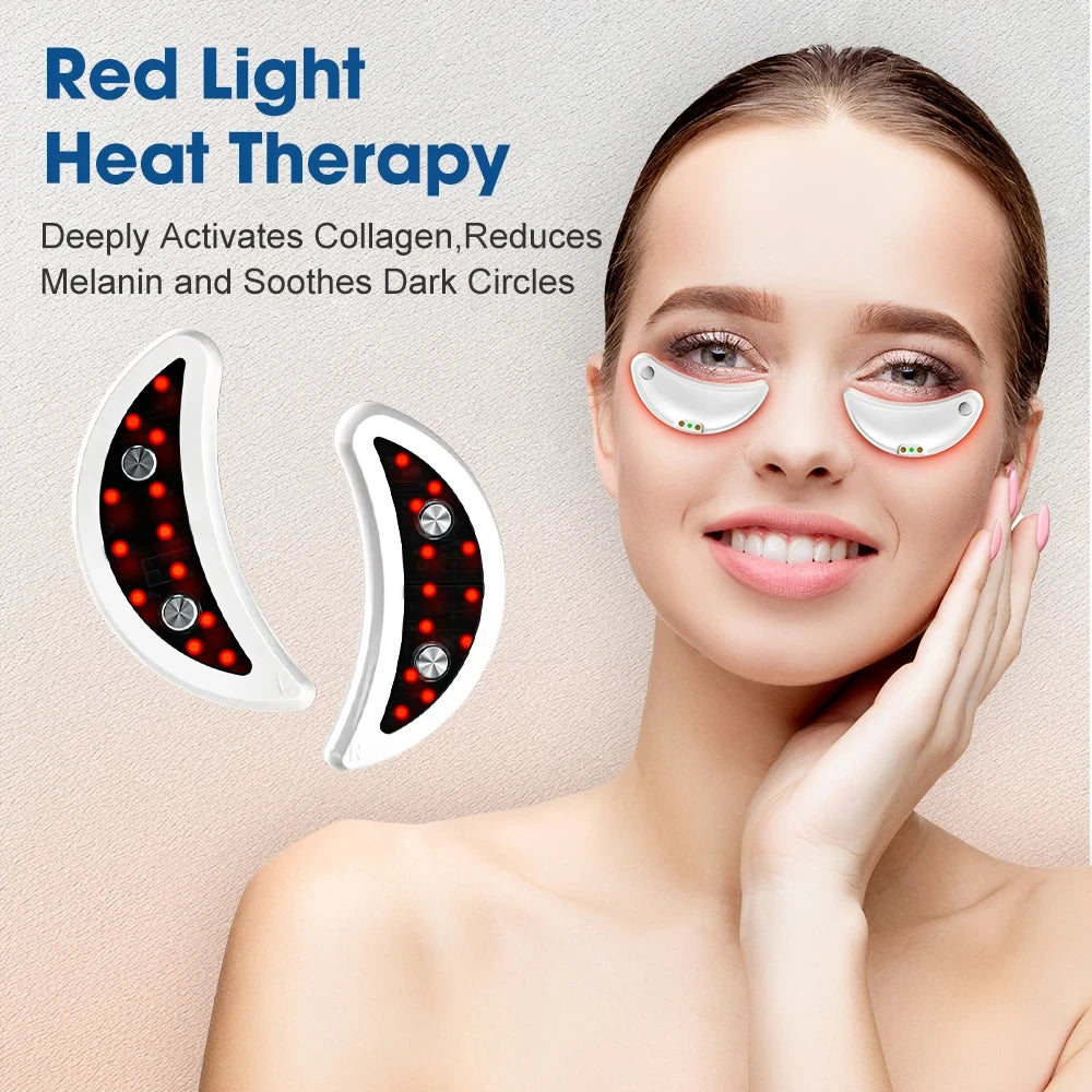 Micro-Current Pulse Eye Beauty Device for Women Home Use Red Light Heating Reduce Dark Circles Eye Bags Fine Lines Eye Care Tool